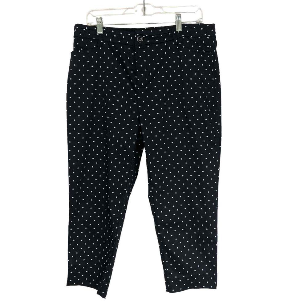 Classic Apparel‎ Khakis & Company Womens SZ 12 White Dots on Black Capri Pants